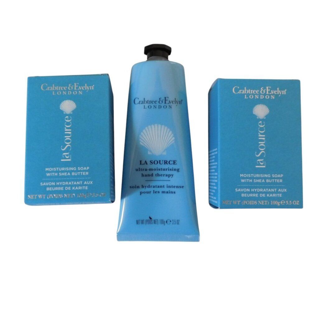 2 Bars La‎ Source Crabtree & Evelyn Moisturizing Soap Shea 3.5oz Hand Therapy
